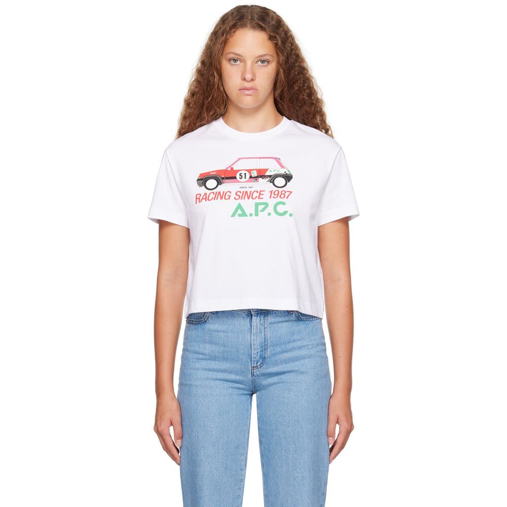 A.P.C. White Sally Short Sleeve T-Shirt White - S
